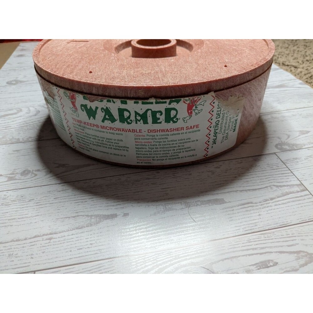 Temp-Keep Jalapeno Delight Tortilla Warmer Microwave Safe Terracotta USA Retro